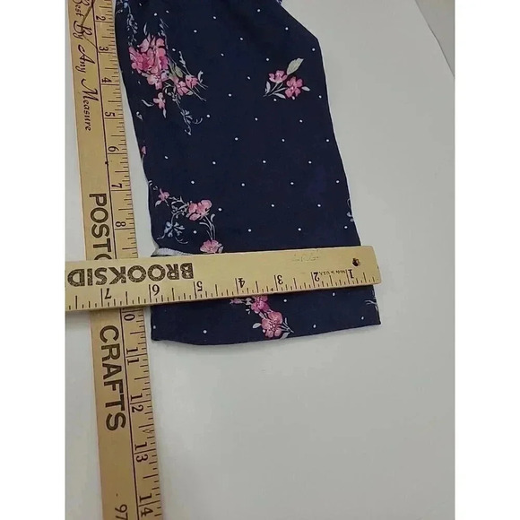 Lauren Ralph Lauren Sleep Shirt Women's Size Medium Blue and Pink Floral - Picture 6 of 8